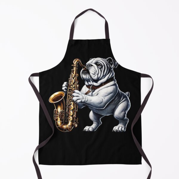 Item preview, Bulldog Playing Saxophone Player Dog Lover designed and sold by Kimberley King Art King Art.