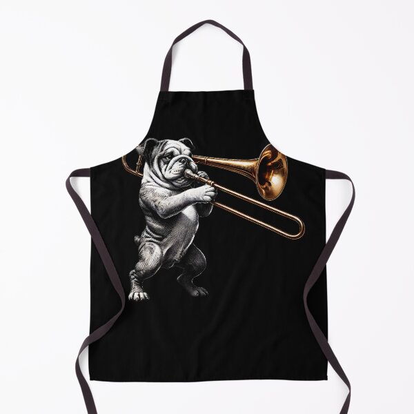 Item preview, Bulldog Playing Trombone Player Dog Lover designed and sold by Kimberley King Art King Art.
