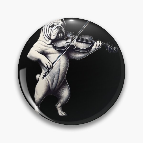 Item preview, Bulldog Playing Violin Player Dog Lover designed and sold by Kimberley King Art  King Art.