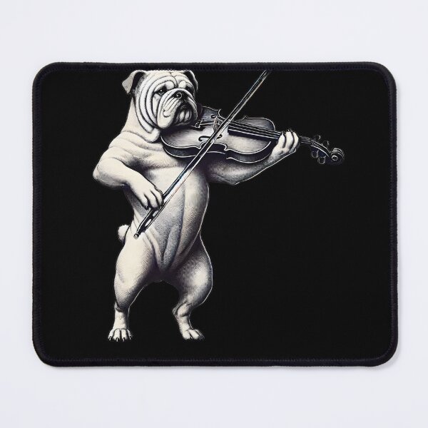 Item preview, Bulldog Playing Violin Player Dog Lover designed and sold by Kimberley King Art  King Art.