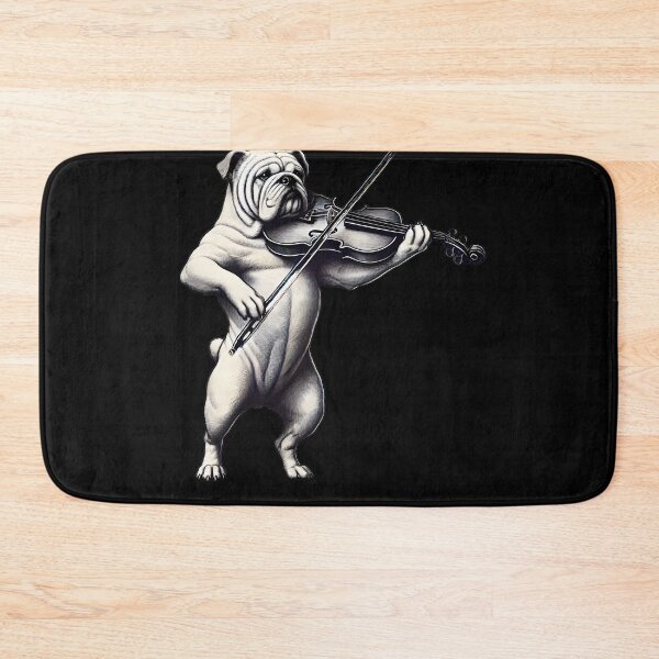 Item preview, Bulldog Playing Violin Player Dog Lover designed and sold by Kimberley King Art  King Art.