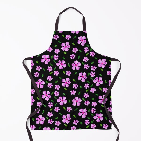 Item preview, pink flowers and green leaves pattern of Catharanthus roseus, (vector illustration flowers) designed and sold by MiMee4451.