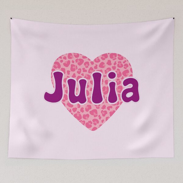 Item preview, Julia Name Pink Leopard Heart  designed and sold by Jeallan Designs.