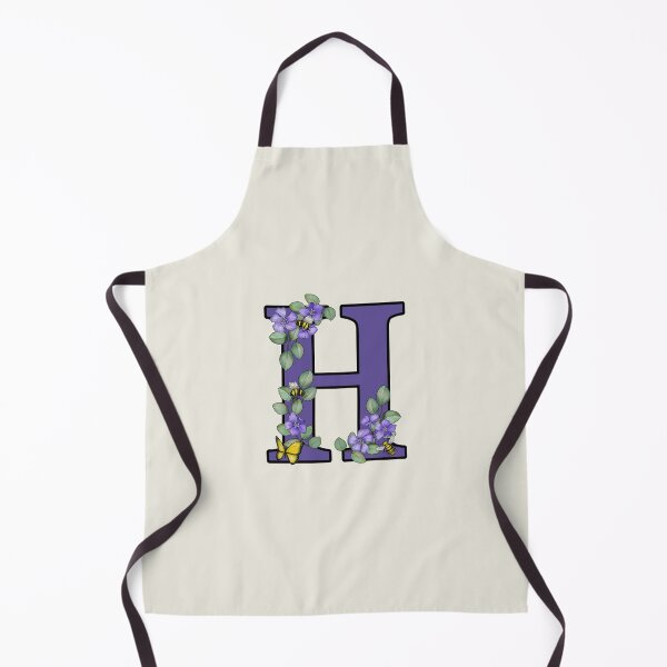 Item preview, Letter H, Decorated Purple Initial, Eucalyptus Leaves, Periwinkles, Bees and Butterfly designed and sold by JoyfulWhimsy.