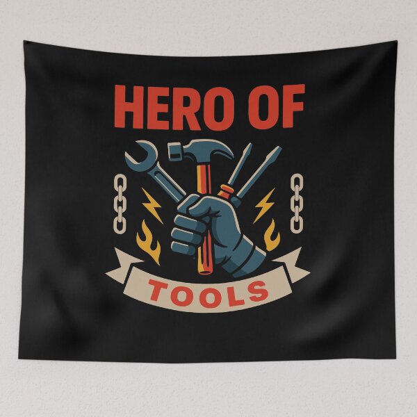 Item preview, Hero of Tools Garage Mechanic Funny Saying designed and sold by LuminOrb.
