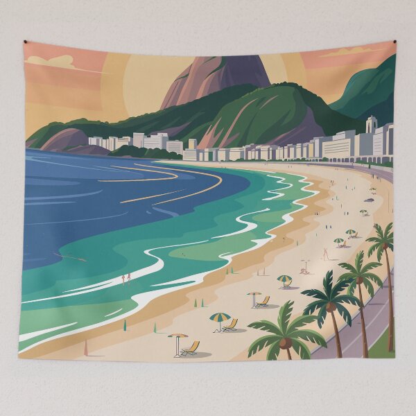 Item preview, Minimalist Art Of Copacabana Beach, Rio de Janeiro designed and sold by stmpdwrld.