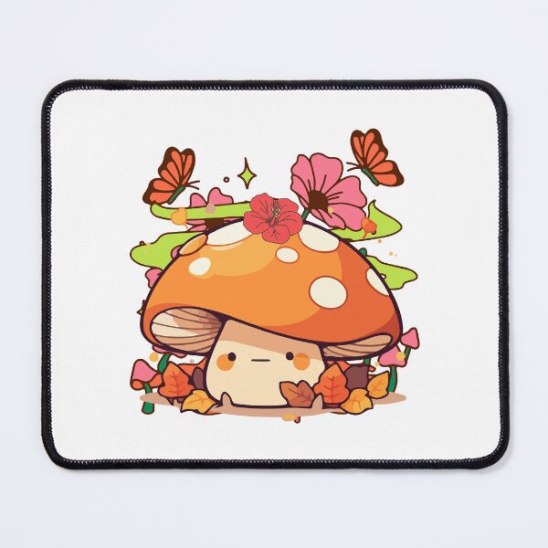 Item preview, Cute Kawaii Mushroom with Flowers and Butterflies designed and sold by yuki-hana.