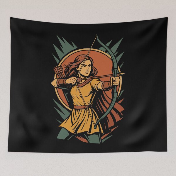 Item preview, Archery Bow Target Archer Girl Warrior designed and sold by LuminOrb.