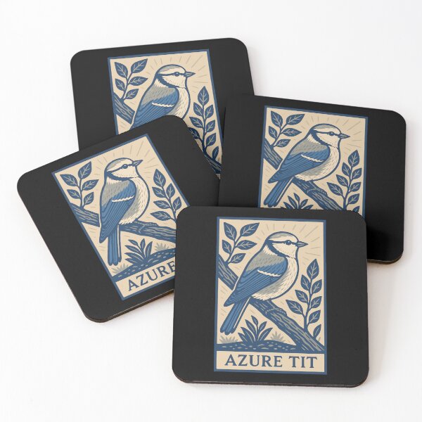 Item preview, Azure Tit Bird Illustration – Vintage Style Birdwatching Print designed and sold by BRU Design.