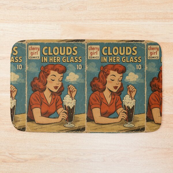 Item preview, Retro Cherry Girl: Clouds in her glass designed and sold by bapupa.