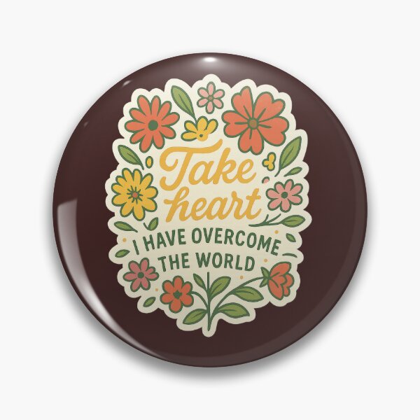 Item preview, Take Heart John 16:33 Bible Verse designed and sold by SimplySelim.