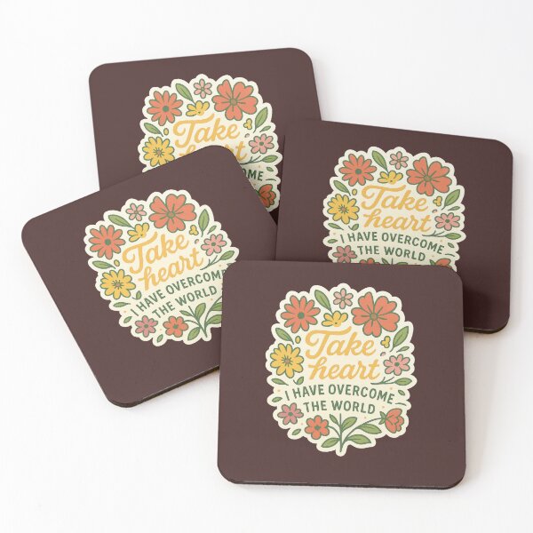 Item preview, Take Heart John 16:33 Bible Verse designed and sold by SimplySelim.