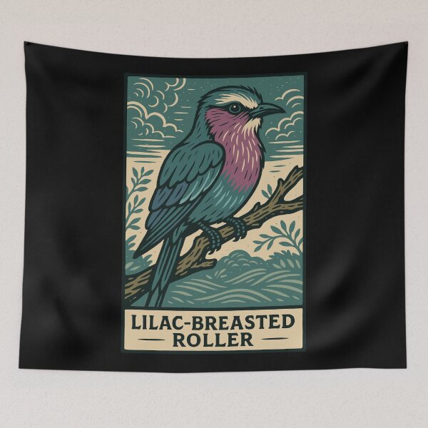 Item preview, Lilac-Breasted Roller – Bold African Bird Vintage Print designed and sold by BRU Design.