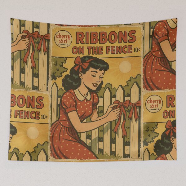 Item preview, Flirty Cherry Girl: Ribbons on the fence designed and sold by bapupa.