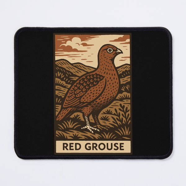 Item preview, Red Grouse Illustration – Rustic British Birdwatching Poster designed and sold by BRU Design.