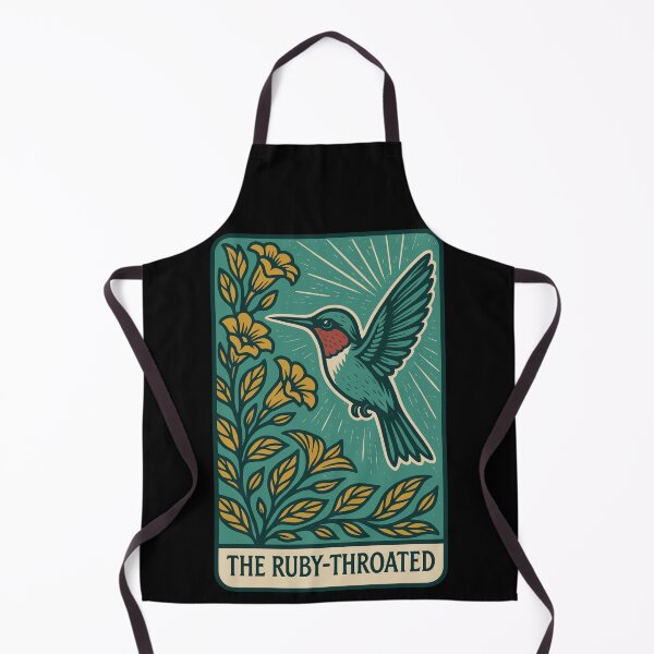 Item preview, Ruby-Throated Hummingbird Art – Retro Birdwatching Design designed and sold by BRU Design.