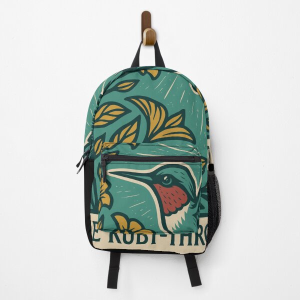 Item preview, Ruby-Throated Hummingbird Art – Retro Birdwatching Design designed and sold by BRU Design.