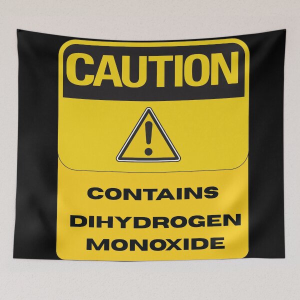Item preview, Caution: Contains Dihydrogen Monoxide- Chemistry Joke Warning Label designed and sold by Feline Rockstars.