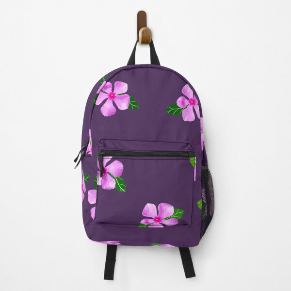 Item preview, pink flowers and green leaves pattern of Catharanthus roseus, (vector illustration flowers) designed and sold by MiMee4451.