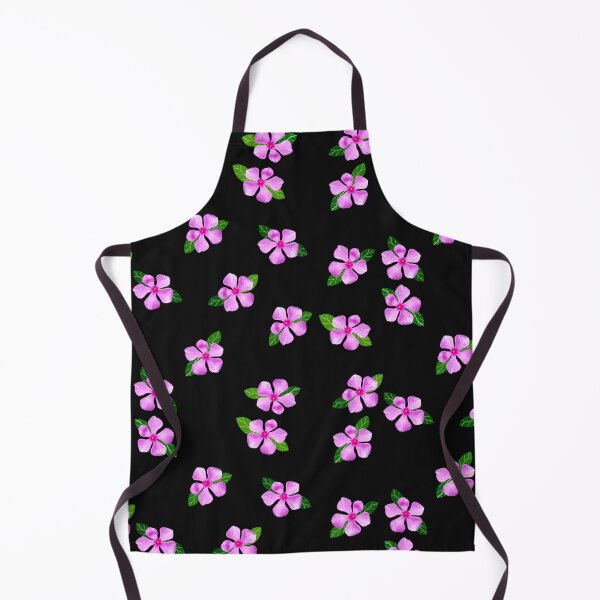 Item preview, pink flowers and green leaves pattern of Catharanthus roseus, (vector illustration flowers) designed and sold by MiMee4451.