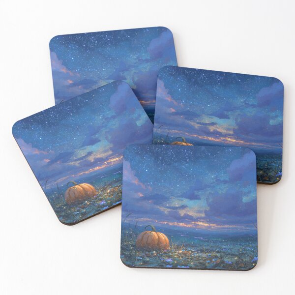 Item preview, Pumpkin Under Starry Night Sky – Dreamy Halloween Fantasy Landscape designed and sold by Teecha45.