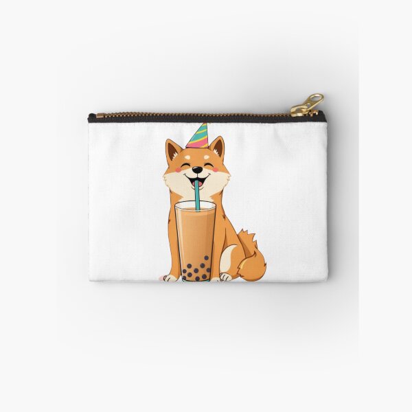 Item preview, Shiba Inu Boba Tea Milk Chocolate Party Hat happy birthday kawaii gift funny christmas happy designed and sold by CheeseBlueprint.