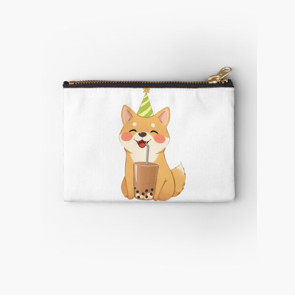 Item preview, Shiba Inu Boba Tea 3 Milk Chocolate Party Hat happy birthday kawaii gift funny christmas happy designed and sold by CheeseBlueprint.