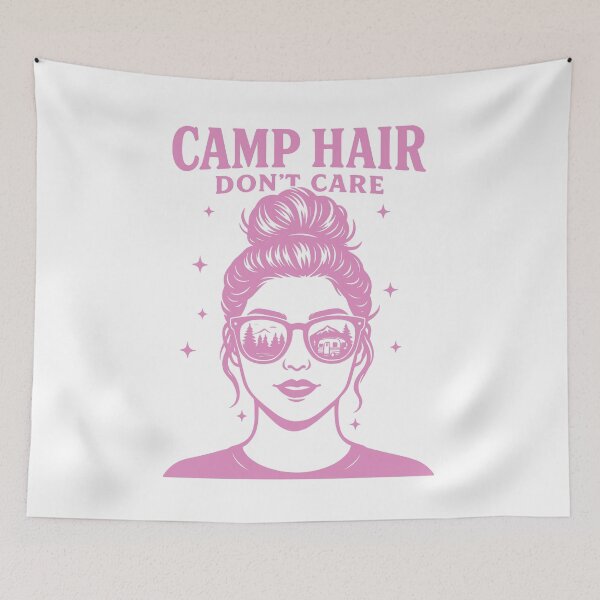 Item preview, Camp Hair Don't Care Funny Camping Camper designed and sold by LuminOrb.