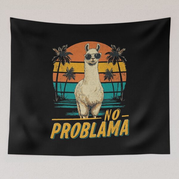 Item preview, No Prob-llama Retro Llama designed and sold by Blurbean.