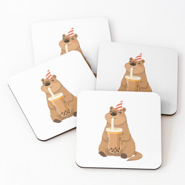 Item preview, Capybara Boba Tea Milk Chocolate Party Hat happy birthday kawaii gift funny christmas happy designed and sold by CheeseBlueprint.
