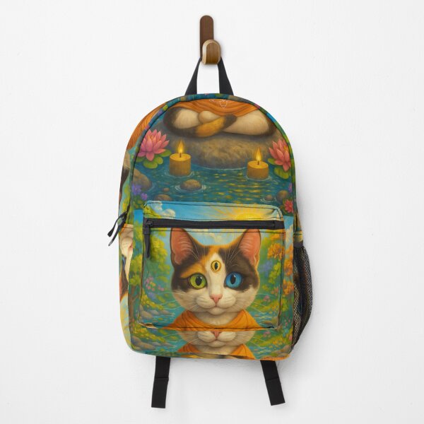 Item preview, Chipi Zen – Calico Cat with Third Eye Meditation Art designed and sold by CatyCatsdesings.