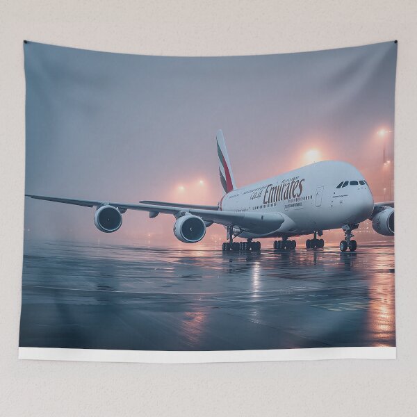 Item preview, Stating The Grand Curved Body Lines Of The Emirates Airbus A380 designed and sold by Skyframe Aviation.