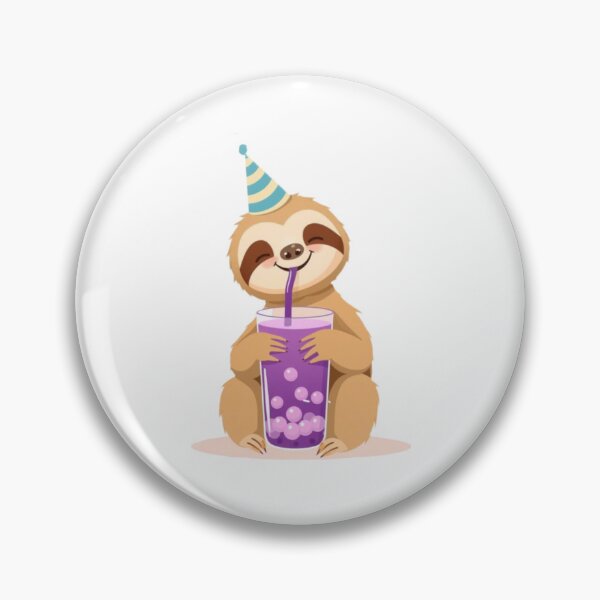 Item preview, Sloth Boba Tea 4 Milk Chocolate Party Hat happy birthday kawaii gift funny christmas happy designed and sold by CheeseBlueprint.