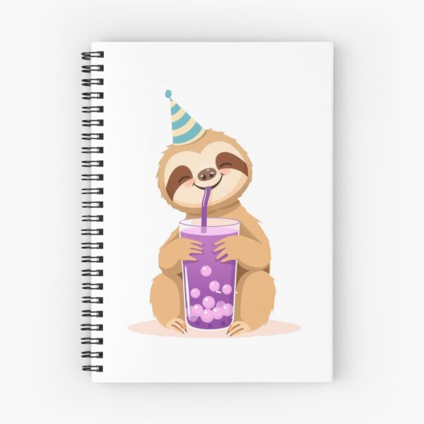 Item preview, Sloth Boba Tea 4 Milk Chocolate Party Hat happy birthday kawaii gift funny christmas happy designed and sold by CheeseBlueprint.