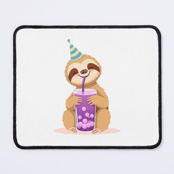 Item preview, Sloth Boba Tea 4 Milk Chocolate Party Hat happy birthday kawaii gift funny christmas happy designed and sold by CheeseBlueprint.
