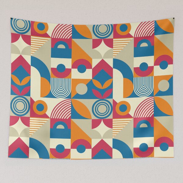 Item preview, Bauhaus Inspired Products For Aesthetic Bauhaus Interior Design: Blue Red Beige and Yellow Multicolor Bauhaus designed and sold by Dezinix.