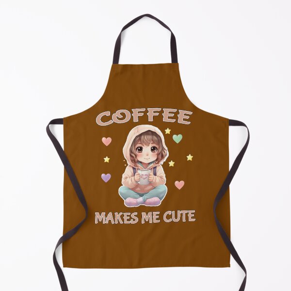 Item preview, Coffee Makes Me Cute – Kawaii Chibi Girl designed and sold by Artishal.