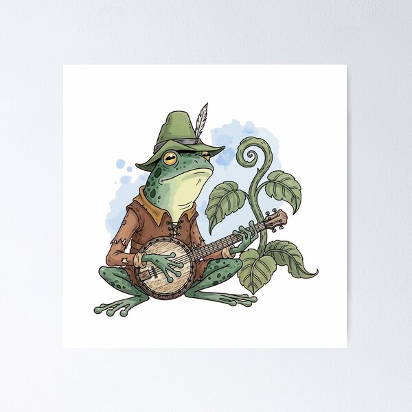 Item preview, Cottagecore Banjo Frog Music designed and sold by StudioJohan.