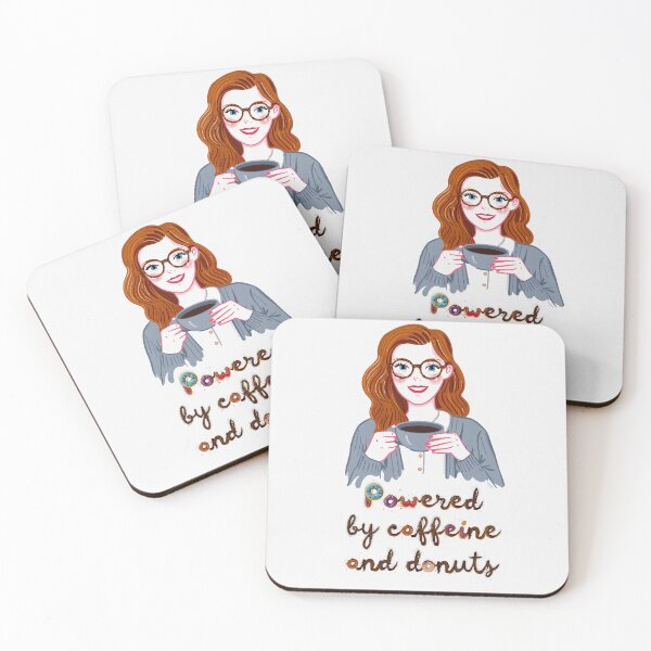 Item preview, Powered by caffeine and donuts designed and sold by Vintage Designs +.