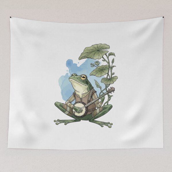 Item preview, Cute Frog Playing Banjo Aesthetic designed and sold by StudioJohan.