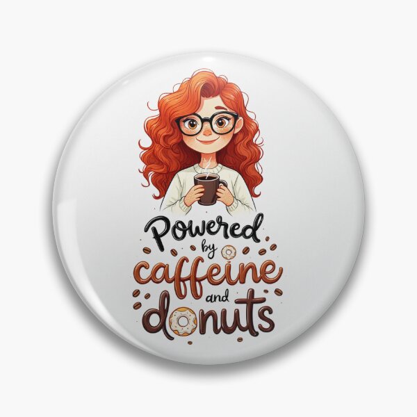 Item preview, Powered by caffeine and donuts designed and sold by Vintage Designs +.