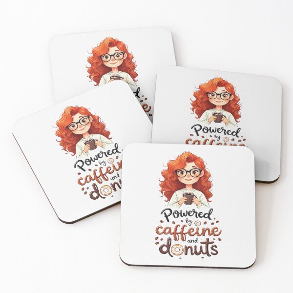 Item preview, Powered by caffeine and donuts designed and sold by Vintage Designs +.