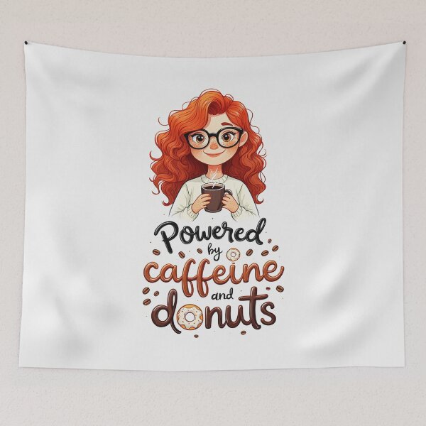Item preview, Powered by caffeine and donuts designed and sold by Vintage Designs +.