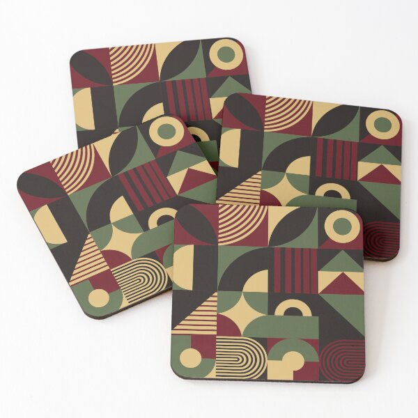 Item preview, Bauhaus Inspired Products For Bauhaus Interior Design and Bauhaus Style Home in Bauhaus Aesthetic Bauhaus Color Palette: Maroon Beige and Black Multicolor Bauhaus designed and sold by Ideeplyfeltit.