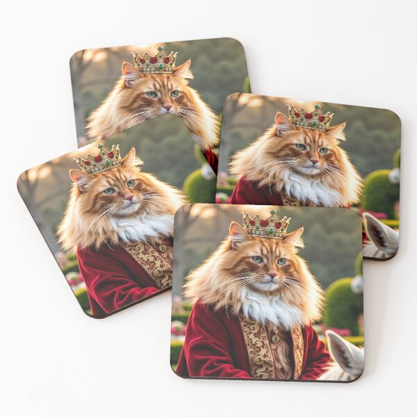 Item preview, King Cat in Royal Robes on White Horse designed and sold by BadBeaverDesign.