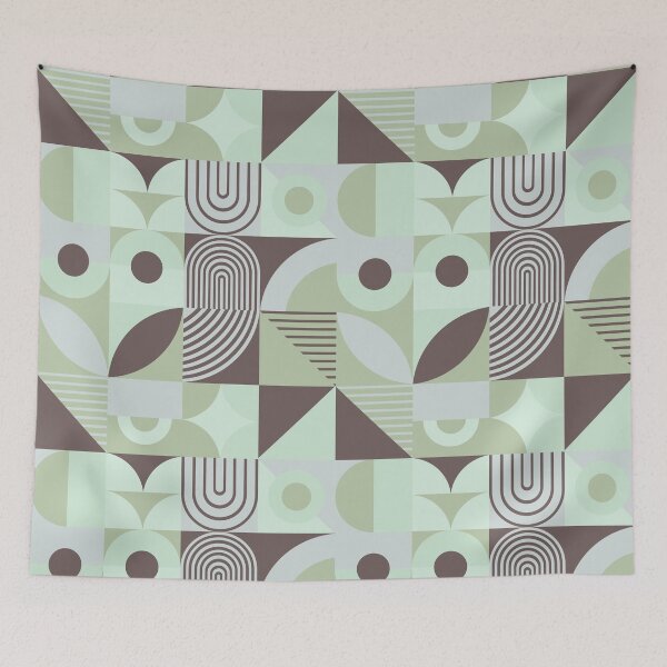 Item preview, Bauhaus Inspired Products For Bauhaus Interior Design and Bauhaus Style Home in Bauhaus Aesthetic Bauhaus Color Palette: Green Shades and Brown Multicolor Bauhaus designed and sold by Dezinix.