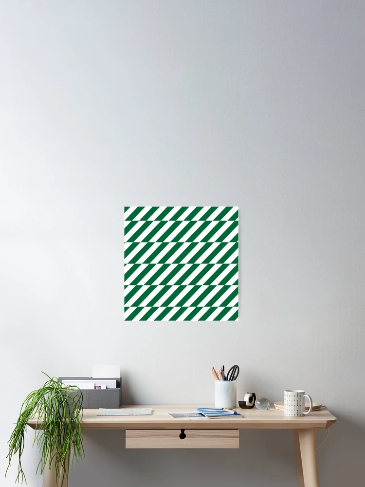 Thumbnail 2 of 3, Poster, Green diagonal geometric pattern designed and sold by RuthB-Design.