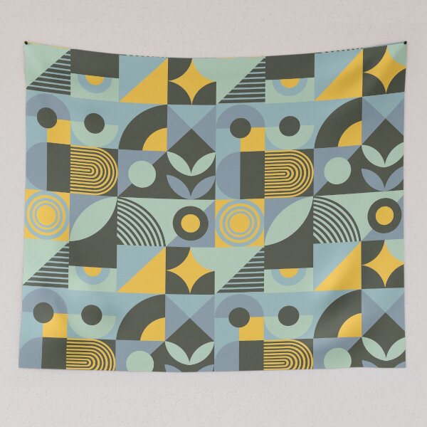 Item preview, Bauhaus Inspired Products For Bauhaus Interior Design and Bauhaus Style Home in Bauhaus Aesthetic Bauhaus Color Palette: Pastel Green Pastel Blue Black and Yellow Multicolor Bauhaus designed and sold by Dezinix.
