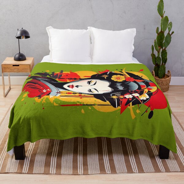 Item preview, Japanese Geisha Waifu Splash art retro anime design designed and sold by BorgSpareParts.