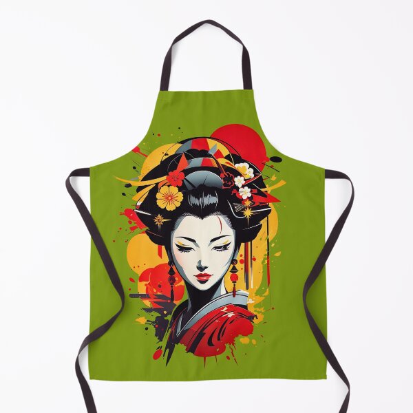 Item preview, Japanese Geisha Waifu Splash art retro anime design designed and sold by BorgSpareParts.